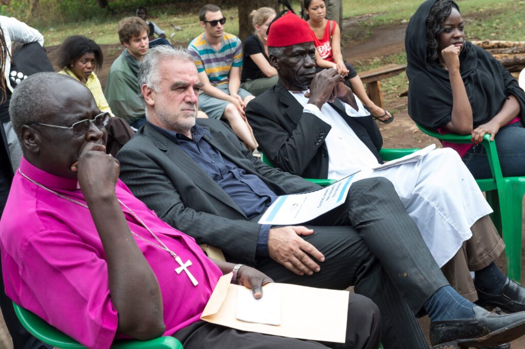 Former International Criminal Court Chief Prosecutor Luis Moreno-Ocampo attends a ceremony commemorating a 2004 massacre in Lukodi, Uganda, on March 22, 2014. © Peter Bauza/Newscom