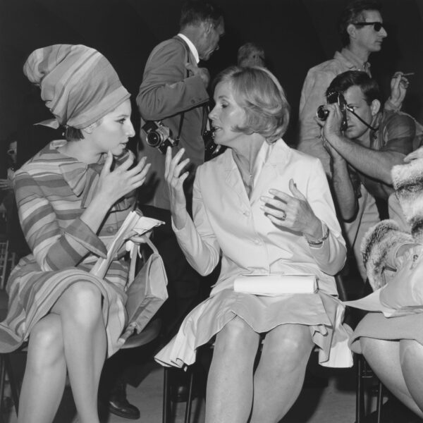 Barbra Streisand speaks with fellow actress Eva Marie Saint at a pro-Israel rally in Los Angeles, California, on June 11, 1967. The event was held to raise emergency funds for Israel following the Six-Day War. © Max B. Miller/Fotos International/Getty