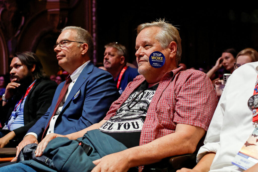 An audience member at a conservative event in Wisconsin, in 2024. © Marco Bello/Reuters/Redux