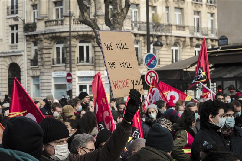 Teachers strike in Paris on January 13, 2022. © Mathilde Mazars/REA/Redux